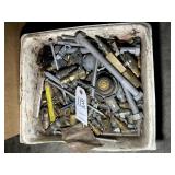 PLASTIC TRAY WITH MISC NUTS, BOLTS, AIR FITTINGS,