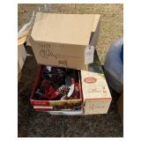 GROUP OF CHRISTMAS DECORATIONS, FIBEROPTIC TREE, S