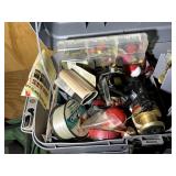 GROUP INCLUDING PLANO TACKLE BOX WITH CONTENTS AND