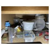 TOP SHELF OF CABINET INCLUDING MISCELLANEOUS FASTE