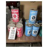 GROUP OF UNC AND NC STATE SODA CANS, SOME FULL