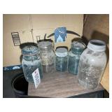 GROUP OF VINTAGE GLASS JARS, BALL, KERR