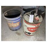 PAIR OF 5 GALLON VINTAGE OIL CANS