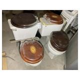 GROUP OF TOILETS AND TOILET SEATS