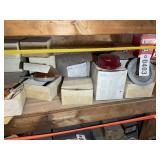 YELLOW RIBBON, SHELF WITH ASSORTED MARKER LIGHTS,