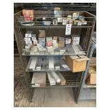 CONTENTS OF SHELF, THERMOSTATS, IGNITION PARTS, ET