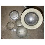 GROUP OF VINTAGE CENTER/HUB CAPS, PLYMOUTH, MERCUR
