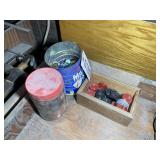 GROUP OF MARBLES AND CHECKER PIECES