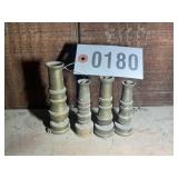 GROUP OF BRASS WATER HOSE NOZZLES