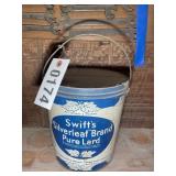 SWIFTS SILVERLEAF BRAND PURE LARD CONTAINER 8 LB