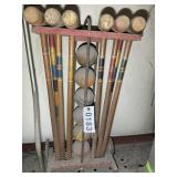 VINTAGE WOODEN CROQUET SET
