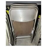 SET OF 4 METAL FOLDING CHAIRS WITH PADDED SEAT AND