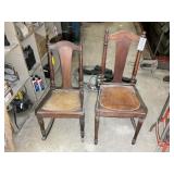 WOODEN CHAIR AND SMALL WOODEN ROCKER 15 IN SEAT HE