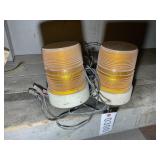 PAIR OF VINTAGE YELLOW CAUTION LIGHTS