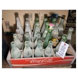 WOODEN COCA-COLA CRATE WITH MISC SODA BOTTLES, COK