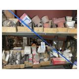 BLUE RIBBON, CONTENTS OF TWO SHELVES, RUBBER BOOTS