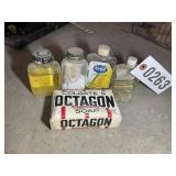 GROUP OF SMALL VINTAGE MEDICINE BOTTLES AND SOAP