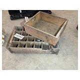 PAIR OF VINTAGE WOODEN CRATES