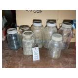 GROUP OF VINTAGE GLASS JARS, BALL, ATLAS