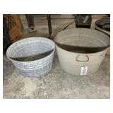 NO 1 AND NO 60 GALVANIZED WASH TUBS