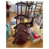 FIVE TIER WOODEN CORNER SHELF 16 INCHES BY 16 IN B