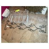 PAIR OF METAL DECORATIVE ITEMS, PLATE RACK 43 IN,