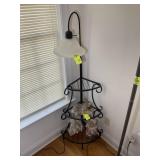 METAL CORNER TABLE WITH LIGHT NO CONTENTS, 16 IN X