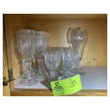 CONTENT OF BOTTOM LEFT CABINET STEM GLASSWARE CH