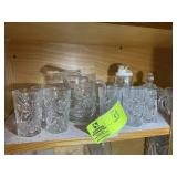 CONTENTS ON MIDDLE SHELF SMALL JUICE PITCHER AND G