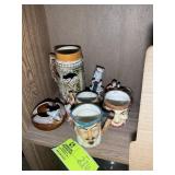 GROUP OF MUGS AND ASH TRAY