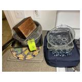 CONTENTS ON TOP OF COUNTER LEFT OF STOVE BAKING DI