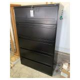 4 DRAWER ONE DOOR HON FILE CABINET, BLACK, 42 IN X