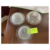 GROUP OF THREE COVERED CHEESE DISHES
