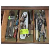 CONTENTS OF DRAWER AND BUFFET MISCELLANEOUS KNIVES