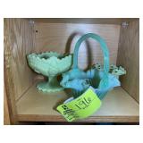 CONTENTS OF MIDDLE LEFT SHELF INCLUDING GREEN COLO