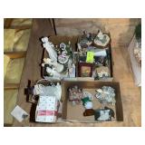 GROUP OF DECORATIVE ITEMS, MUSIC BOXES, FIGURINES,