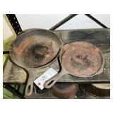 TWO WAGNER WARE CAST IRON FRYING PANS, NO 6 AND NO