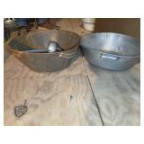 TWO METAL PANS APPROX 17 IN DIAMETER