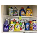 CONTENTS OF TOP TWO SHELVES AND PANTRY CLEANING SU