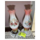 PAIR OF OIL LAMP STYLE ELECTRIC LAMPS