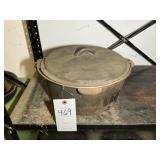 CAST IRON DUTCH OVEN, WITH LID, 12 IN X 5 IN, MADE