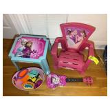 MISCELLANEOUS GROUP OF KIDS TOYS, FROZEN STOOL, BA