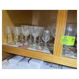 CONTENTS AND CABINET ABOVE REFRIGERATOR STEMMED GL