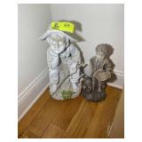 PAIR OF RESIN TYPE STATUES LITTLE BOY THEMED, APPR