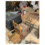 PAIR OF VINTAGE WOODEN ROCKING CHAIRS, 11 IN AND 1