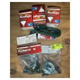 GROUP OF FLOOD LIGHT KITS, BULBS, EXTENSION CORDS
