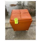 ORANGE FOOT STOOLS WITH 2ND STOOL INSIDE