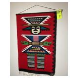 WOVEN NATIVE AMERICAN THEMED WALL TAPESTRY, APPROX