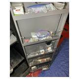 CONTENTS OF METAL CABINET, GLUE GUN, PAINT GUN, ET