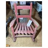 SMALL WOODEN CHILDS ROCKING CHAIR